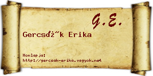 Gercsák Erika névjegykártya